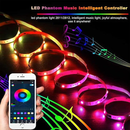 LED Strip Light Controller with APP, Music Sync and IR Remote for Upgrading 3-pin Led Lights Strip to Bluetooth Connection(2Pack)