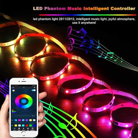 LED Strip Light Controller with APP, Music Sync and IR Remote for Upgrading 3-pin Led Lights Strip to Bluetooth Connection(2Pack)