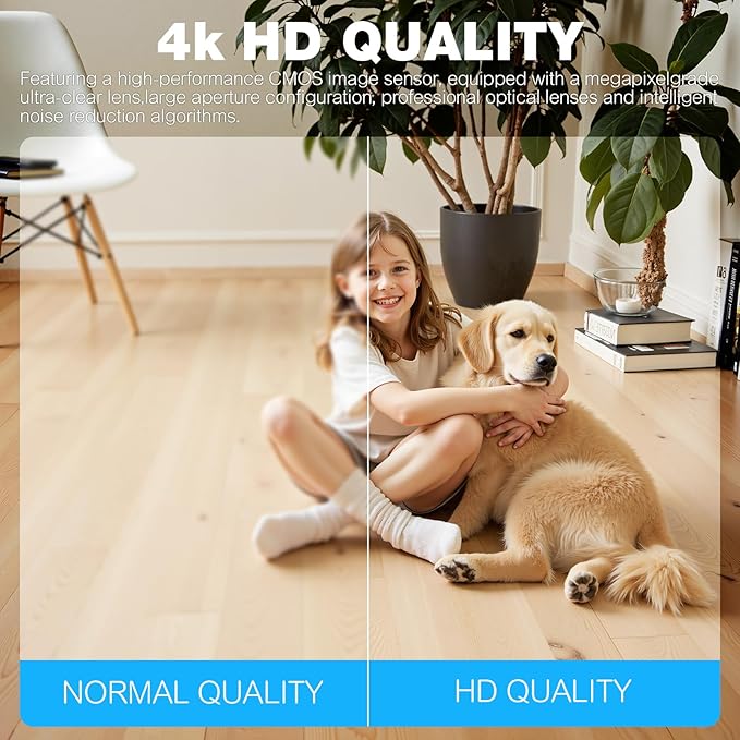 Spy Camera Hidden Camera, 4K Mini Cameras with Motion Detection, for Nanny Cam Wireless Surveillance for Indoor Home and Office White