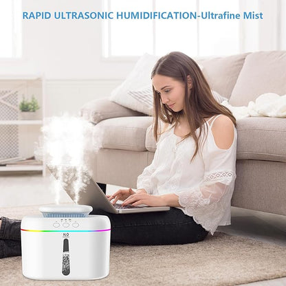 2L humidifiers for bedroom humidifier Home Ultra-Quiet 28 dB Quiet Supersized Cool Mist Air Humidifier for Baby Nursery，Dual Nozzie，Easy to Clean & Fill, 7 Color NightLight (White)