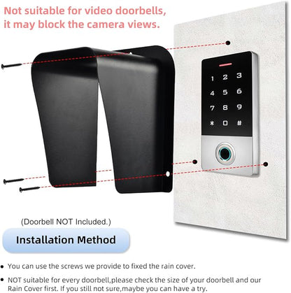 Doorbell Rain Cover Large Metal Access Control Cover Protector Camera Video Doorbell Cold Rolled Steel Shell Outdoor Keypad Shield