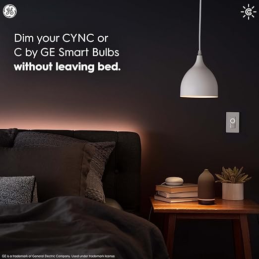 GE CYNC Dimmer Smart Switch, Wire-Free, Dimmer + White Tones Control with Bluetooth, No Wiring Required (Packaging May Vary)