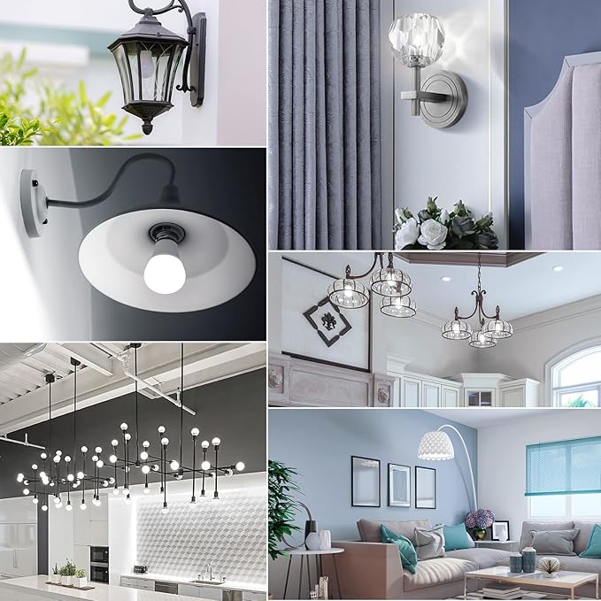 MorningLight A15 Light Bulb Daylight 60 Watt Equivalent, E26 Small Light Bulb Daylight 5000K, Dimmable 6.5 Watt LED Bulb for Ceiling Fan, Wall sconces, 600 Lumens Bulb, 25000+ Hours Lifespan, 6 Pack