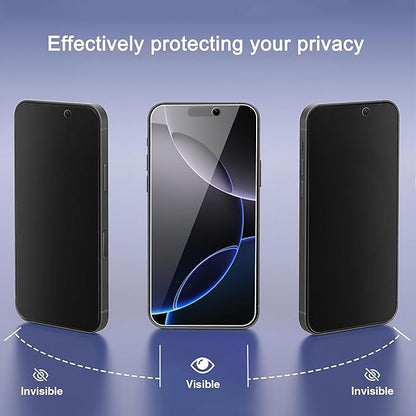 Ailun 3 Pack Privacy Screen Protector for iPhone 16 Pro/iPhone 17 [6.3 inch], Anti Spy Private Tempered Glass Anti-Scratch Case Friendly