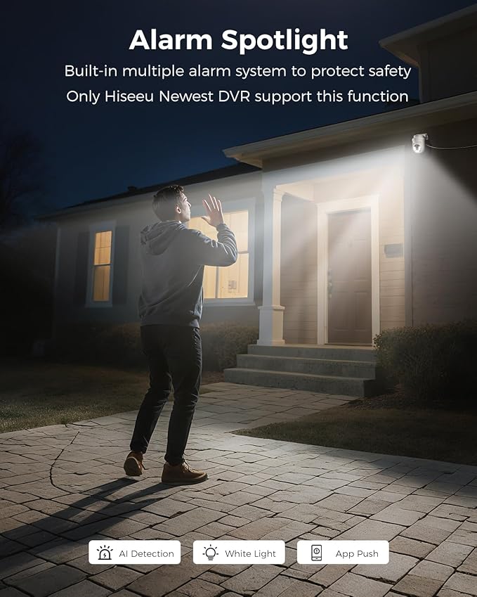 Hiseeu 5MP HD-TVI Dome PTZ Home Surveillance Cameras with 355° pan and 90° tilt,100ft IR Night Vision,IP67 Weatherproof Wired Security Camera for Indoor Outdoor Security Replacement Camera 1PCS