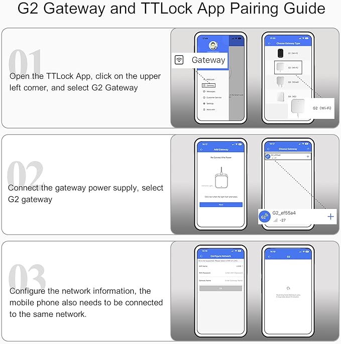 Smart Lock Wi-FI Gateway,Remote Access Hub for Smart Door Lock,Works with TTLock App & Alexa (Model G2, Supports 2.4G Wi-Fi Only)