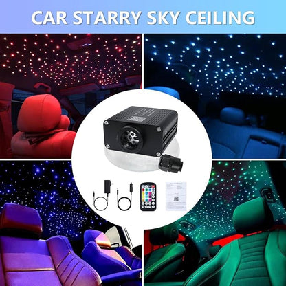 16W Car Home Starlight Headliner Kit, Twinkle & Sound Activate RGBW Fiber Optic Lights with APP & Remote Control, Star Lights for Ceiling Decoration, 650 pcs 9.8ft