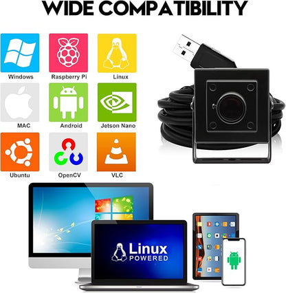 SVPRO 12MP USB Camera Module 4K 30fps Narrow Field of View Industrial Cam 1080P 120fps High Speed UVC Computer Lightburn Laser Camera for Linux,Windows,Android,Mac OS (M12 Lens)