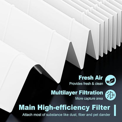HPA300 Filter Replacement for Honeywell HPA300 Series Air Purifiers HPA300, HPA300VP, HPA304, HPA3300, Replace HRF-R3 (3 R Replacement Filter + 4 Activated Carbon Pre-Filter) by Funmit
