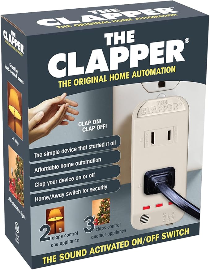 Clapper The Original Home Automation Sound Activated Device, On/Off Light Switch, Clap Detection, As Seen On TV