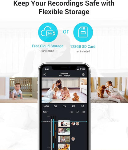 blurams Indoor Cameras for Home Security, 2K Pet Camera with Phone App, 5GHz/2.4GHz Dual-Band, 360° PTZ Indoor Cameras, 2-Way Talk, Motion Tracking, 4Pack
