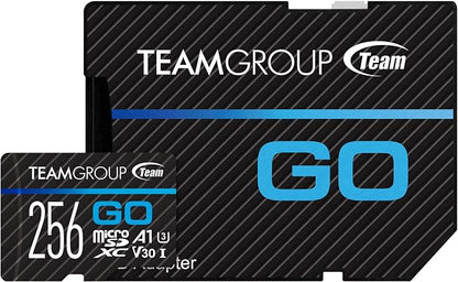 TEAMGROUP GO Card 256GB x 2 Pack MicroSDXC UHS-I U3 V30 4K for Action Cameras & Drone High Speed Flash Memory Card with Adapter for Outdoor Sports&Vlog, 4K Shooting,GoPro&Insta360&DJI TGUSDX256GU364