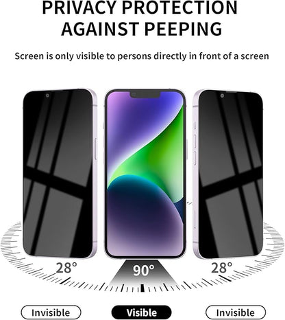 3 Pack Privacy Screen Protector for iPhone 13 Pro Max/14 Plus Tempered Glass 6.7inch Private Saver Anti-Spy Eye Protection Anti-Scratch Full Coverage