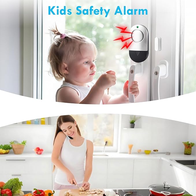 Door Window Alarm, 120DB Window Alarms for Home Security, Door Chime for Store Home