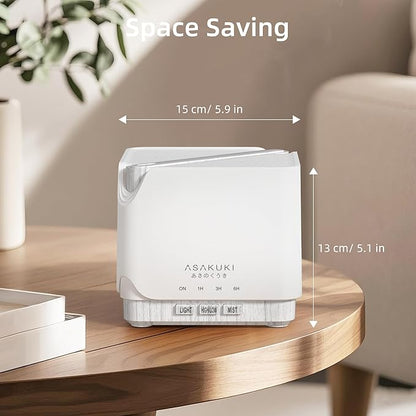 ASAKUKI Essential Oil Diffuser for Home, Large 700 ml Humidifier with Automatic Shut-Off, Quiet Aromatherapy Diffuser with 7 LED Lights for Living Room, Kitchen, Bedroom, Hotel, Gift for Mom - White
