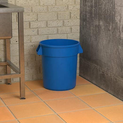 20 Gallon Blue Round Commercial Trash Can, Heavy-Duty Food Grade NSF Certified, Perfect for Restaurant, Office, School, Garage, Backyard, Workshop, Warehouse