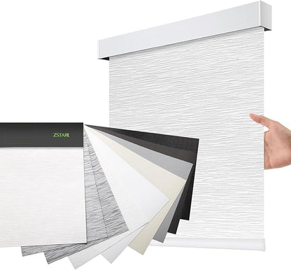 Motorized Blackout Window Blinds Customize Width(21-97 in) Remote Control Wireless and Rechargeable Roller Shades Blinds for Windows, Office,Home, Hotel, Club, Fabric Sample (Multicolor)