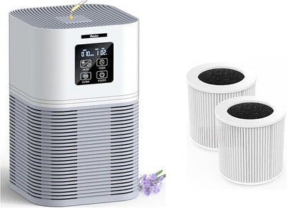 Air Purifier, Home Air Cleaner For Bedroom Large Room up to 600 sq.ft, VEWIOR H13 True HEPA Air Filter for Pets Dander Odor Dust Smoke Pollen (A1+ 2 Pack Filters)…