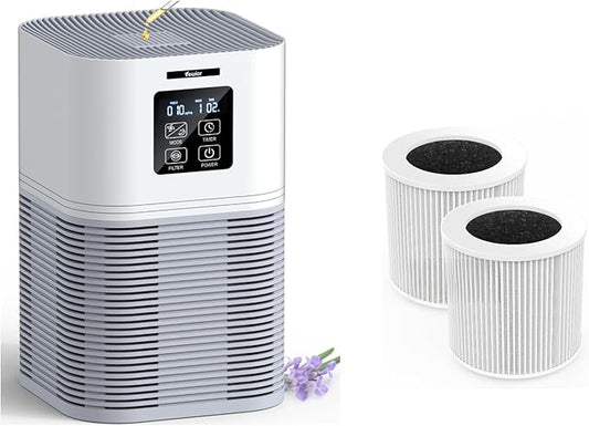 Air Purifier, Home Air Cleaner For Bedroom Large Room up to 600 sq.ft, VEWIOR H13 True HEPA Air Filter for Pets Dander Odor Dust Smoke Pollen (A1+ 2 Pack Filters)…
