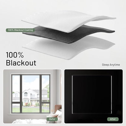 Motorized Blinds with Remote, Blackout No Drill Cordless Smart Roller Shades, Automatic Blinds for Windows, White,27" W x 72" H