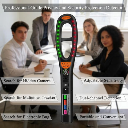 Hidden Camera Detector – Electronic Bug & GPS Tracker Finder, RF Signal Scanner, Portable Rechargeable Surveillance Detector for Home, Hotel, Car & Travel Security