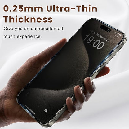 Fotbor for Apple iPhone 15 Pro Max True 23° Privacy Screen Protector with [3s Installation Frame], Case Invisible Friendly 9H+ Tempered Glass 2Pack, 15 Promax 6.8 inch