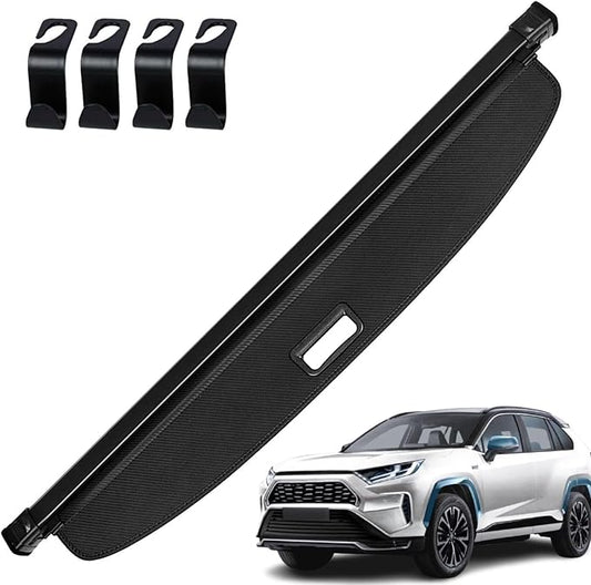 AUXKO Retractable Cargo Cover for Toyota RAV4 2025-2019, Cargo Trunk Cover Luggage Security Shade Cover for 2025 2024 2023 Toyota RAV4 Shielding Shade Anti-Peeping Luggage Privacy Screen, Carbon Fiber
