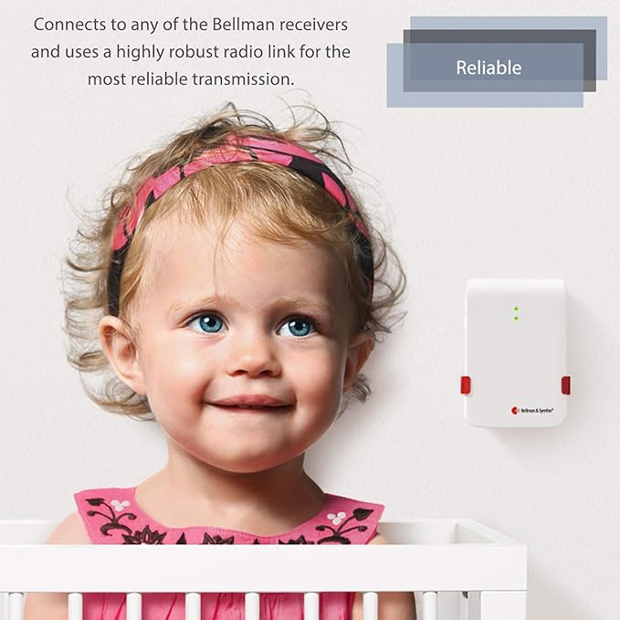 Bellman & Symfon Wireless Baby Cry Monitor with Pager Receiver – Smart Home Safety Alert System for Deaf and Hard of Hearing – Baby Audio Alarm with Transmitter – Expandable No WiFi Baby Monitor Kit