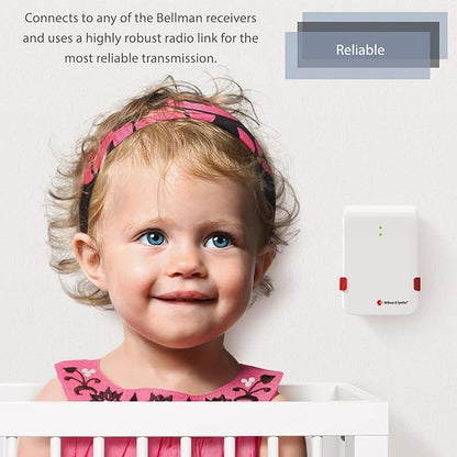Bellman & Symfon Wireless Baby Cry Monitor with Pager Receiver – Smart Home Safety Alert System for Deaf and Hard of Hearing – Baby Audio Alarm with Transmitter – Expandable No WiFi Baby Monitor Kit