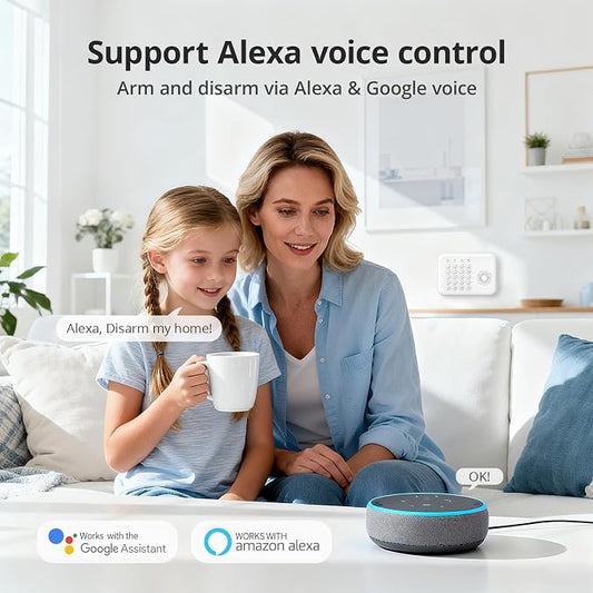 Alarm System for Home Security,20-Piece WiFi+4G Home Alarm DIY Kit,SOS Button,Window Alarms,Remotes,Motion Detectors,Phone App Control,Work with Alexa/Google,NO Monthly Fee for Apartment,Kids Safety