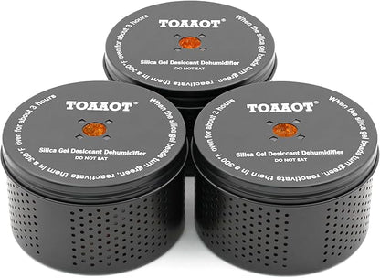 Gun Safe Dehumidifier, Moisture Absorber, 200g Small Silica Gel Desiccant Canister for Gun Cabinets & Safes, Aluminum Shell, Reusable