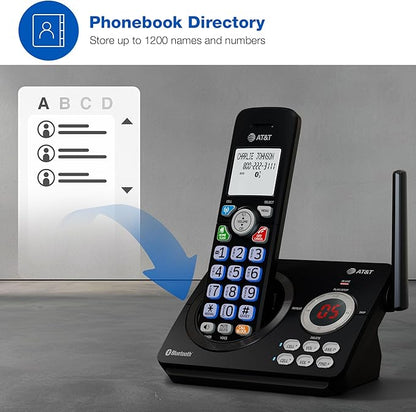 AT&T DL72179 1-Handset Landline Home Phone with Digital Answering System, Bluetooth Connect to Cell, DECT 6.0, Unsurpassed Range, Big Buttons, ECO Mode, Backlit Keypad and Display