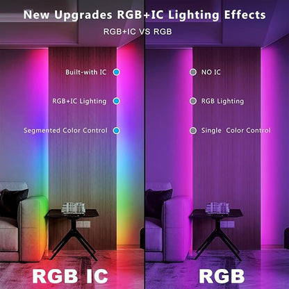 DAYBETTER Smart IC LED Strip Lights, BGRIC LED Lights for Bedroom, DIY Multiple Colors on One Line, App Control Color Changing Strip Lighting Music Sync Home Decor 16.4 ft