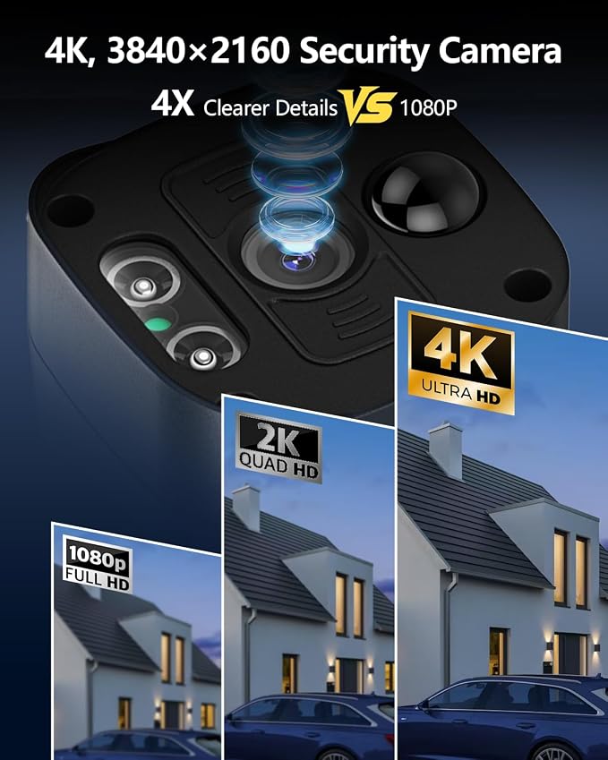 4K POE Wired Outdoor Home Security Camera System Surveillance Cameras