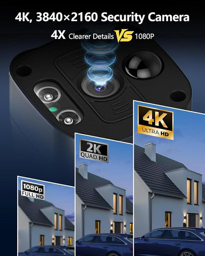 4K POE Wired Outdoor Home Security Camera System Surveillance Cameras