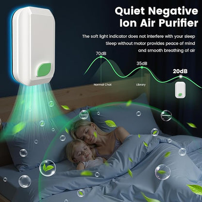 6Pack Plug In Ionic Air Purifier,Negative Ion Air Purifier for Home Portable Plug-In Air Ionizers for Smoke, Pets Smell Quiet Mini Air Cleaner for Home, Bedroom,Living Room (6)