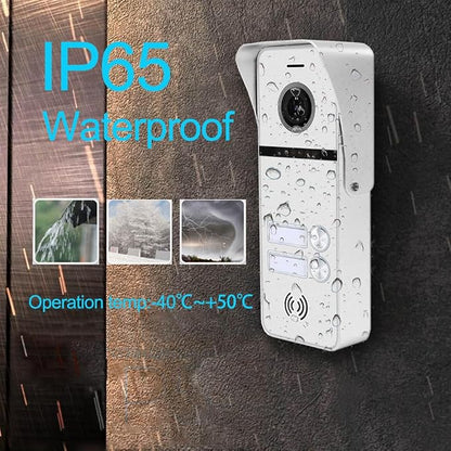 Wireless Video Intercom System Apartment 2 Units 10 Inches Touch Monitor Wired Video Doorbell System,Video Door Phone Kit,Indoor Outdoor Support Monitoring, Unlock, Dual Way Intercom for Home