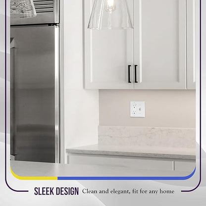 ENERLITES Combination Toggle Light Switch/Decorator Switch Wall Plate, Size 2-Gang 4.50" x 4.57", Polycarbonate Thermoplastic, 881131-W-10PCS, White, 10 Pack