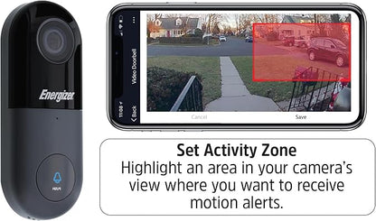 XTREME Energizer Connect 1080p Wired Video Doorbell, Home Security |Requires Existing Doorbell Wires, Not Battery Powered, 2-Way Audio, Cloud Storage, Remote Access, Night Vision, iOS/Android App