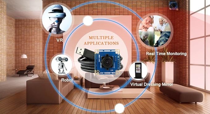 SVPRO 1080P HD USB Camera Module with 2.1mm Lens, 2MP OV2710 CMOS Board Camera, 30fps/720P 60fps/VGA 100fps High Frame Rate Machine Vision Cam USB Plug and Play for Windows Linux MacOS Android