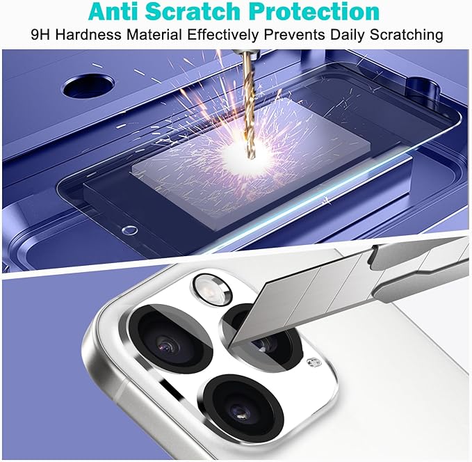 PEHAEL 3+3 Pack for iPhone 16 Pro Privacy Screen Protector with Camera Lens Protector Full Coverage Anti-Spy Tempered Glass Film 9H Hardness Easy Installation Bubble Free [6.3 inch]