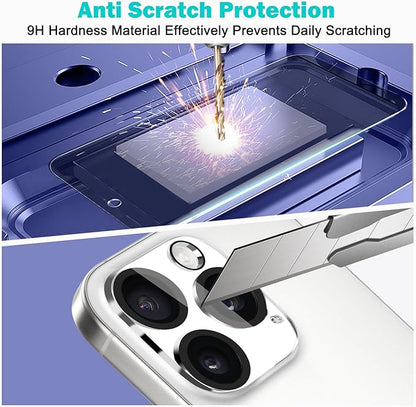 PEHAEL 3+3 Pack for iPhone 16 Pro Privacy Screen Protector with Camera Lens Protector Full Coverage Anti-Spy Tempered Glass Film 9H Hardness Easy Installation Bubble Free [6.3 inch]