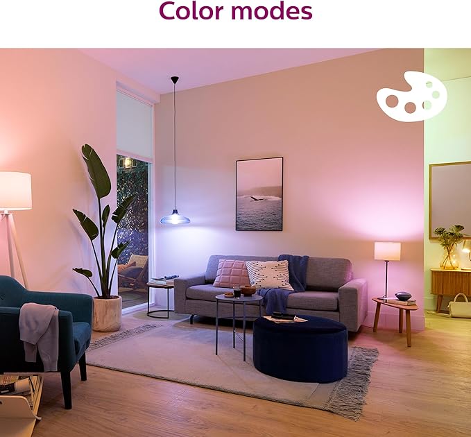 Philips Smart 65-Watt BR40 Color Flood Light Bulb 4-Pack, Frosted, Dimmable, 110º Beam Angle, E26 Medium Base