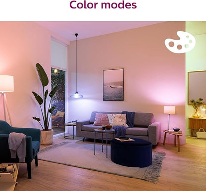 Philips Smart 65-Watt BR40 Color Flood Light Bulb 4-Pack, Frosted, Dimmable, 110º Beam Angle, E26 Medium Base