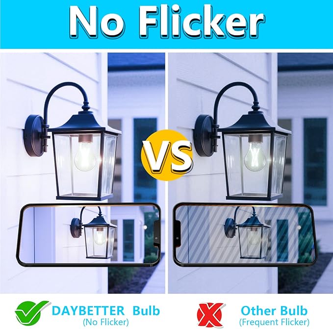 DAYBETTER 12 Pack A19 Vintage LED Edison Bulbs, 60W Equivalent Dimmable LED Bulbs, High Brightness 5000K Daylight, 800 Lumens, 8W E26 Standard Base, Ultra-Bright, CRI80+, Clear Glass Filament Bulb