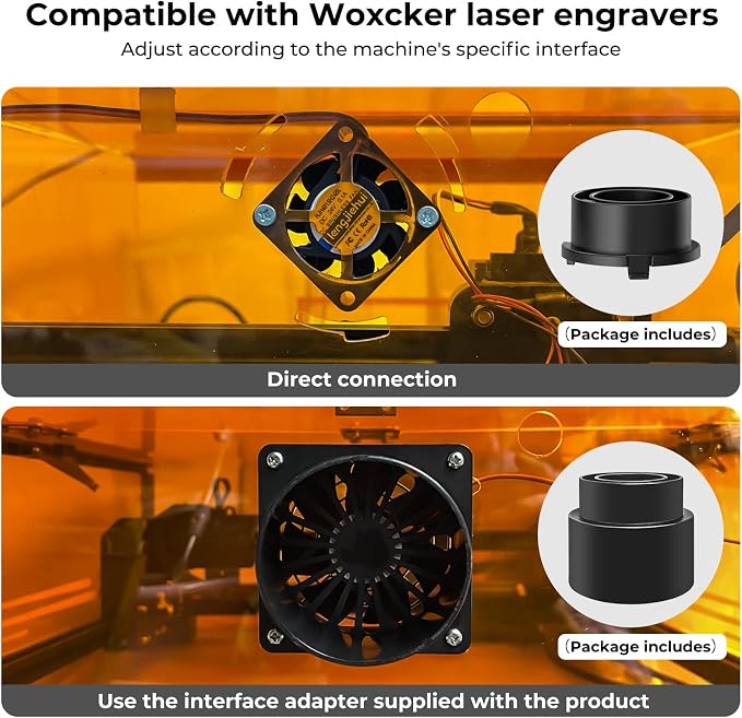 Air Purifier Designed for Woxcker Engraving Machine, Portable Smoke Extractor with Five-layer Filtration with Three-Speed Wind Control and Smart Usage Monitoring