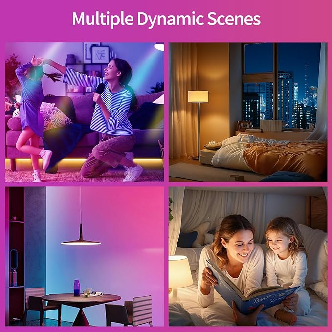 Smart Light Bulbs Work with Apple HomeKit, 16 Million DIY Colours GRBCW WiFi LED Light Bulb Multicolor WiFi and Blutoth Smart Bulbs Compatible with Siri, Alexa, Google Assistant 2 Pack
