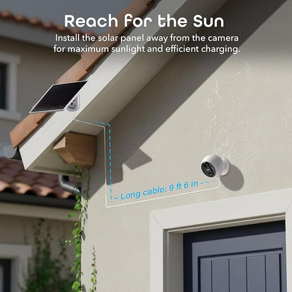 Geeni Perch 3MP Smart Magnetic Battery Camera with 3W Solar Panel – 2K HD Outdoor Wireless Security Camera with Continuous Solar Power, Color Night Vision, LED Spotlight, & IP65 Weatherproof