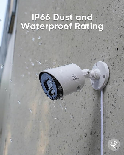 SANNCE Full Color Night Vision 1080P TVI Bullet Wired Security Camera,2 Warm Lights, IP66 Weatherproof for Indoor Outdoor Use, 100ft Clear Full Color Night Vision, Only a Camera, No Power Supply