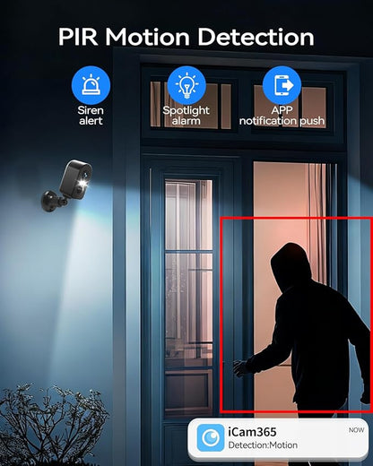 KKB 4G LTE Cellular Security Camera Magnetic, No WiFi Solar Security Cameras Outdoor Built-in SIM, 2K Wireless Off-Grid Battery Cam Without Internet, AI Detection, Color Night Vision, 2 Way Audio